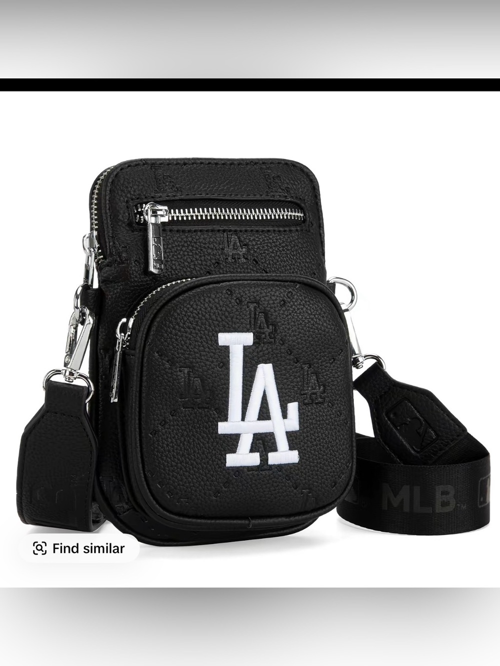 LA Embroidered Black Crossbody Bag